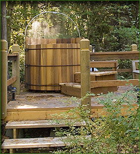 Hot tub, naturally heated from Belknap Springs.